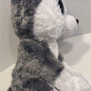 Ty Beanie Boos Silky Husky Puppy Glitter Blue Eyes Gray White Child Gift Plush